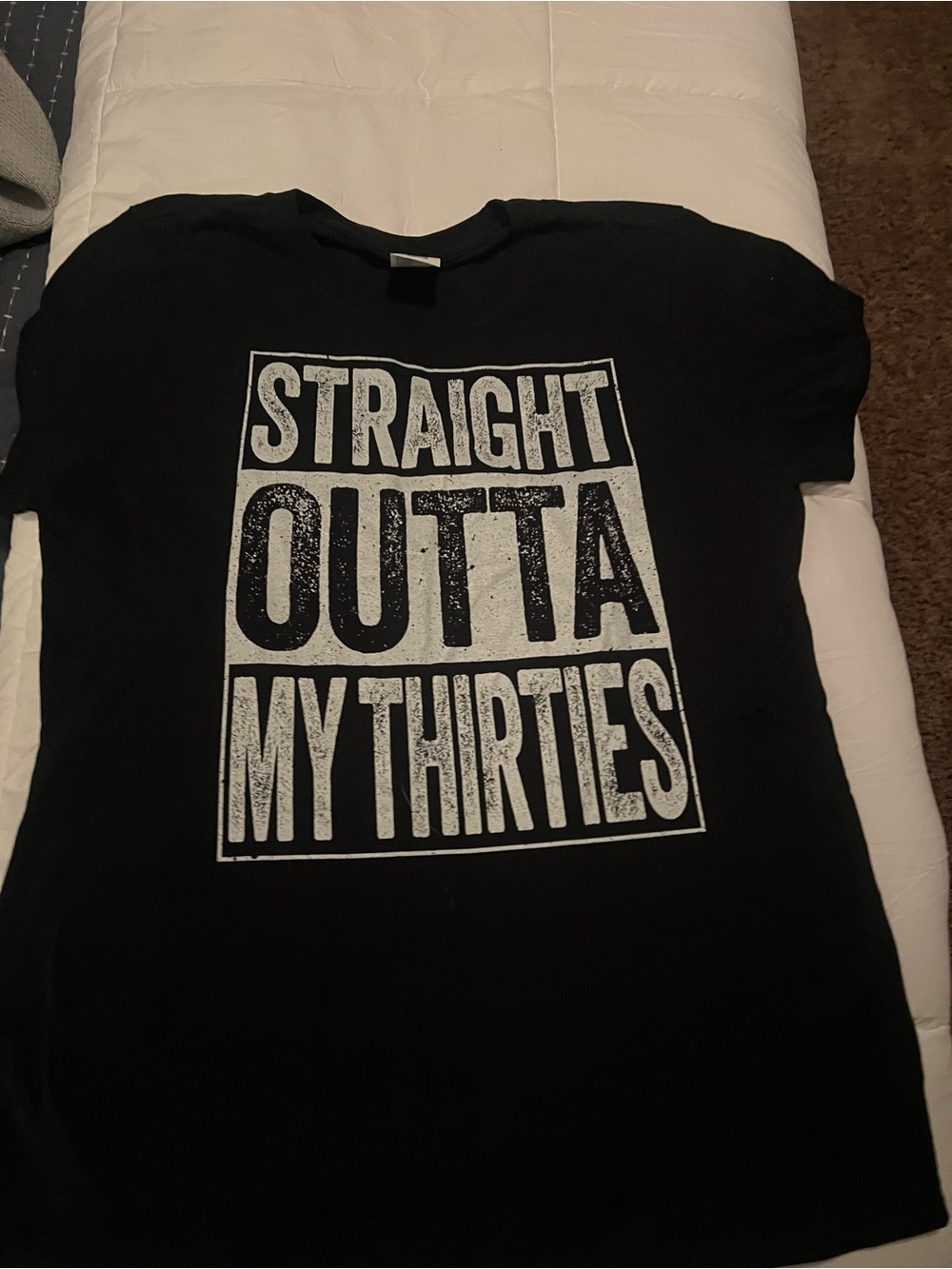 Black Graphic Tee "Straight Outta My Thirties"
